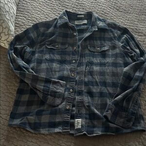 Abercrombie & Fitch Gray and Blue Checkered Shirt